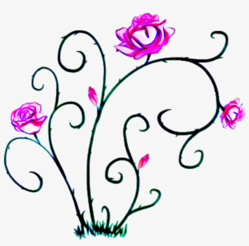 820x809 Edits Flowers Vine Thorns Art Stickers