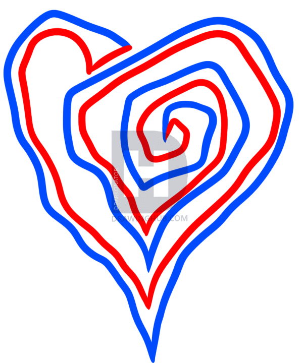 602x720 How To Draw A Thorn Heart, Step