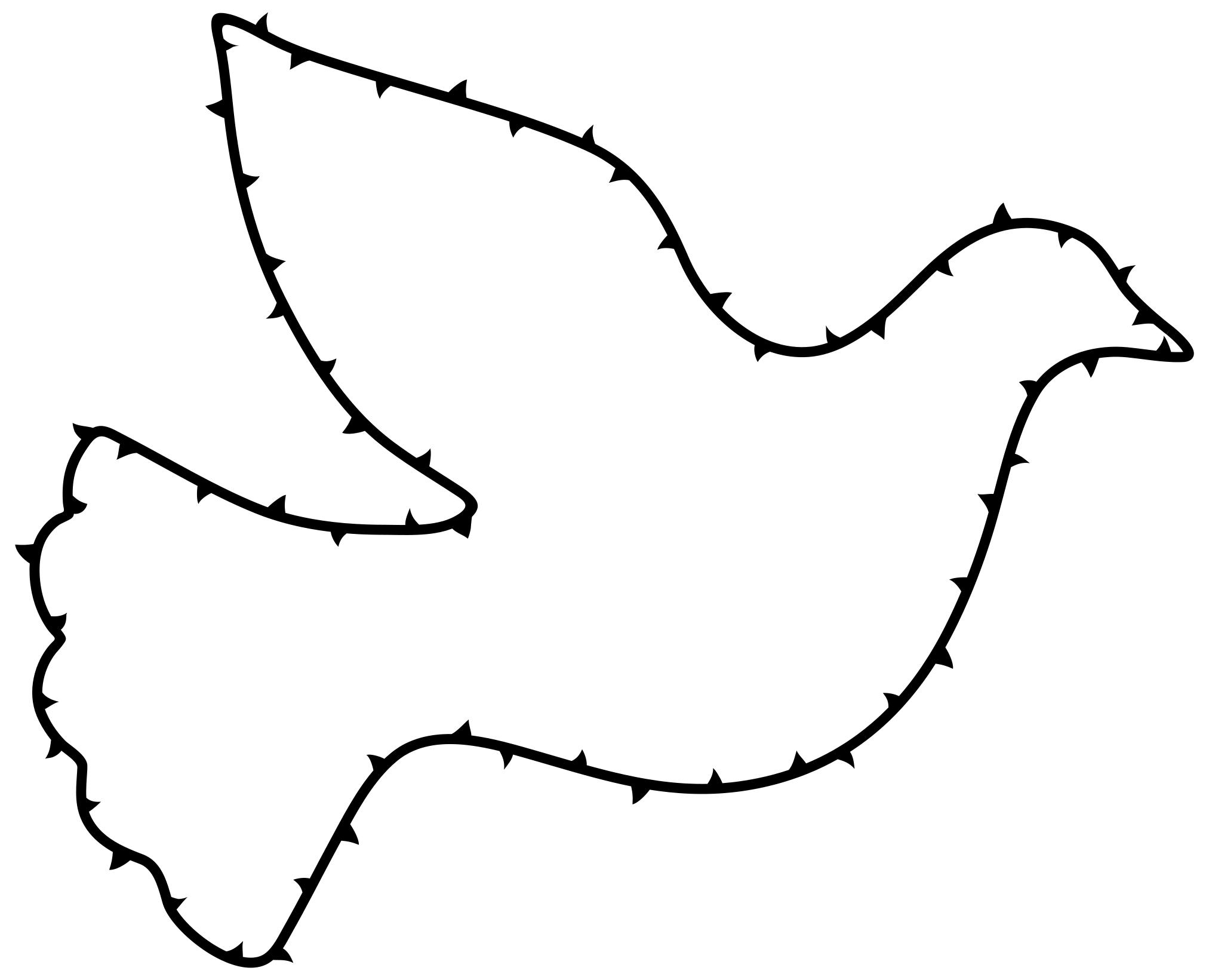 2025x1641 Peace Dove Thorns Clipart