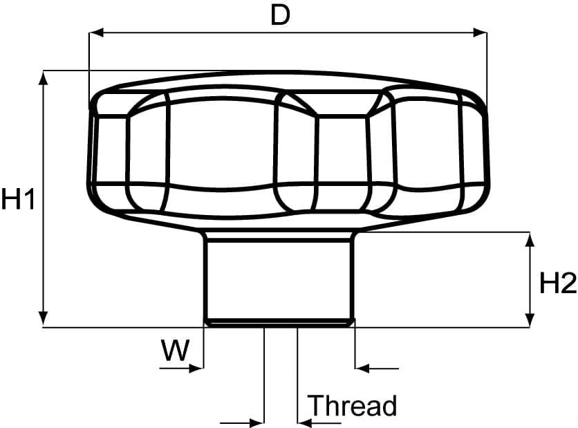 836x619 Aluminium Lobe Knobs