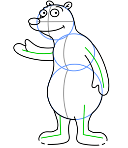 260x300 Cartoon Polar Bear Step