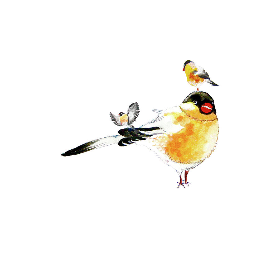 900x900 Three Birds Painting