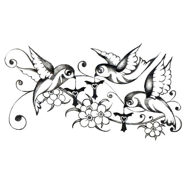 610x610 Three Little Birds Tattoo Design