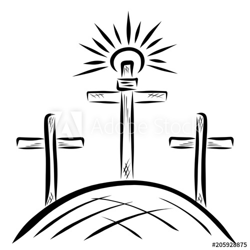 500x500 three crosses on calvary and the sun