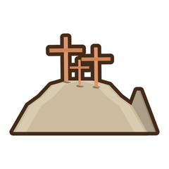 240x240 Drawing Golgotha Hill Three Crosses Vector Illustration