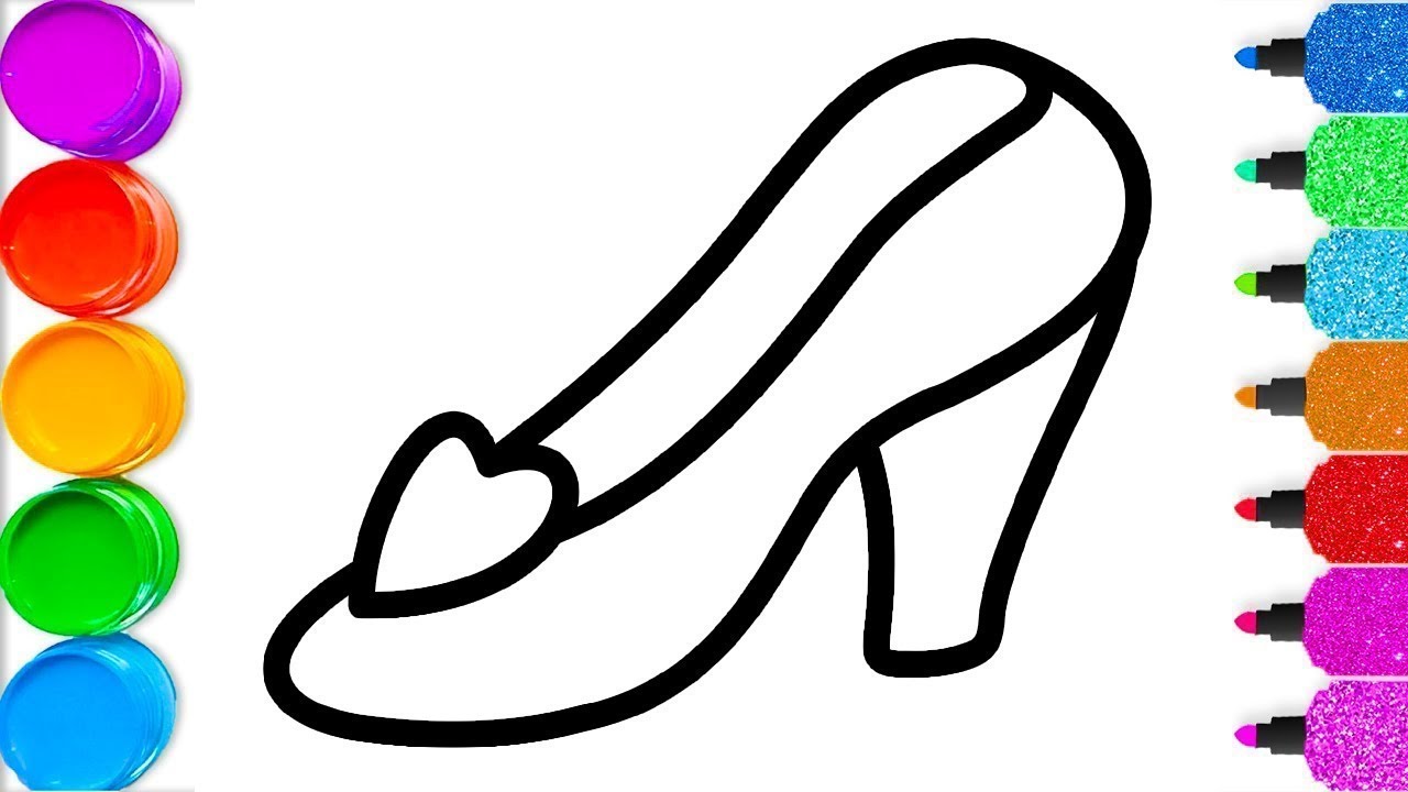 1280x720 Coloring Girls Shoes, Glitter Painting For Toddlers And Drawing