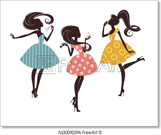 560x470 Free Art Print Of Three Fashion Girls Three Fashion Girls