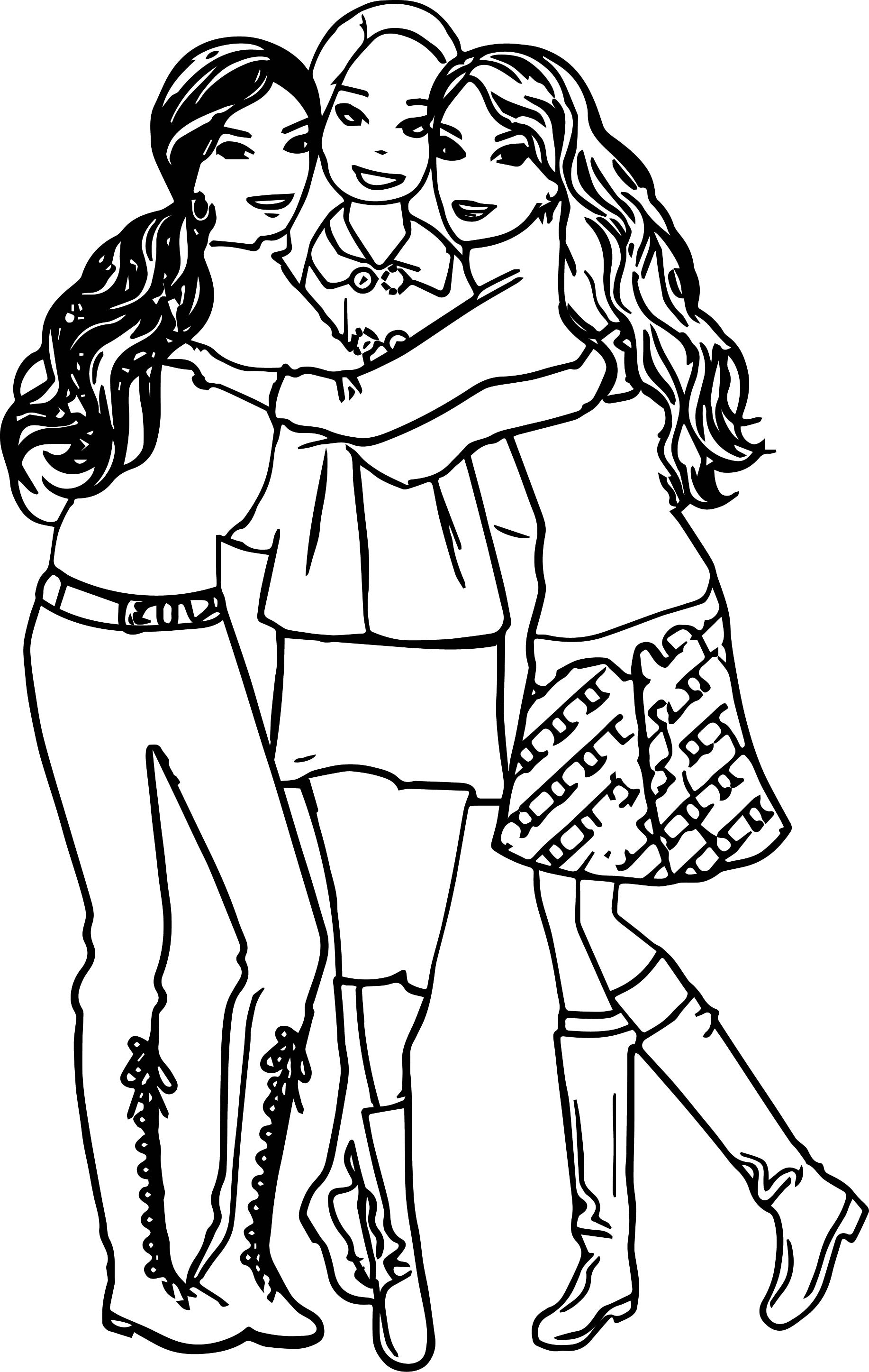Coloring Pages Of 3 Girls - Map of world