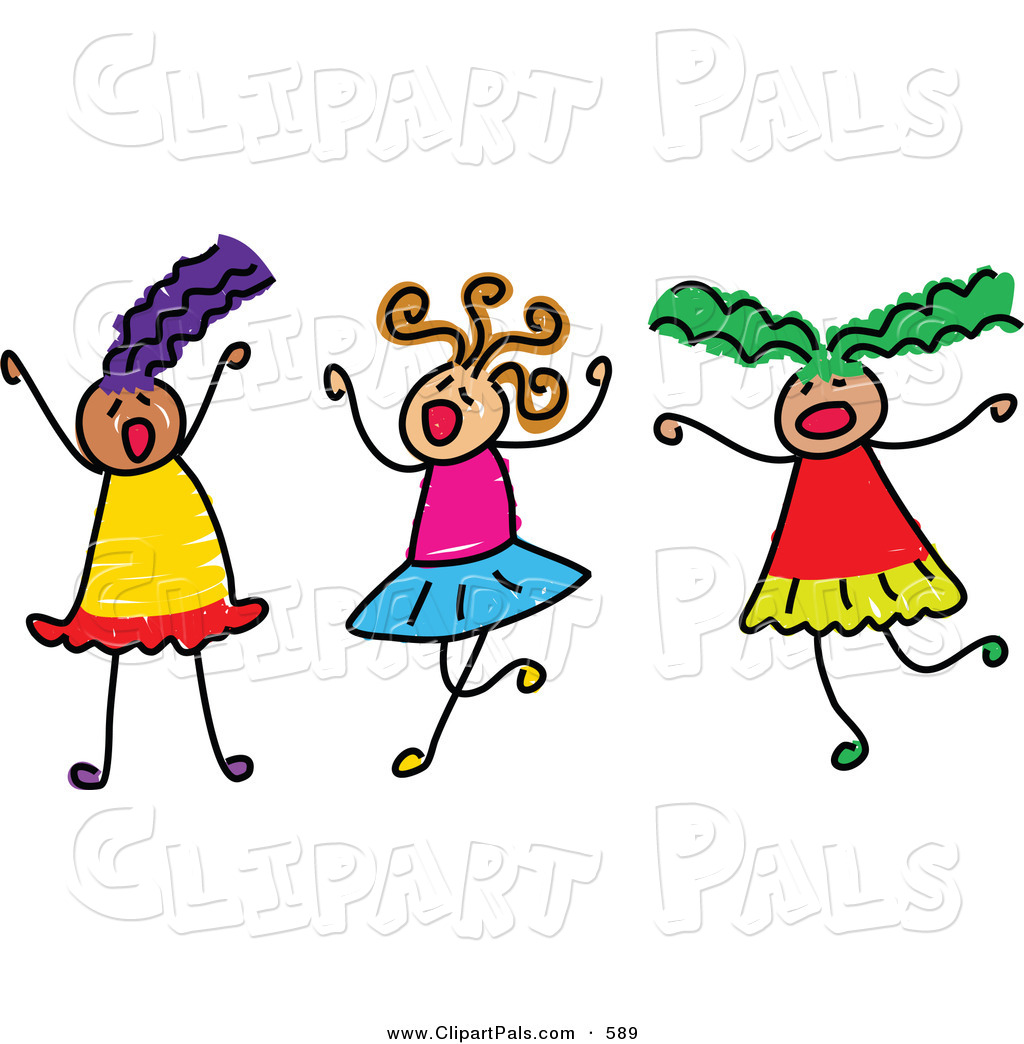 1024x1044 Pal Clipart Of A Childs Sketch Of Three Girls Playing Together