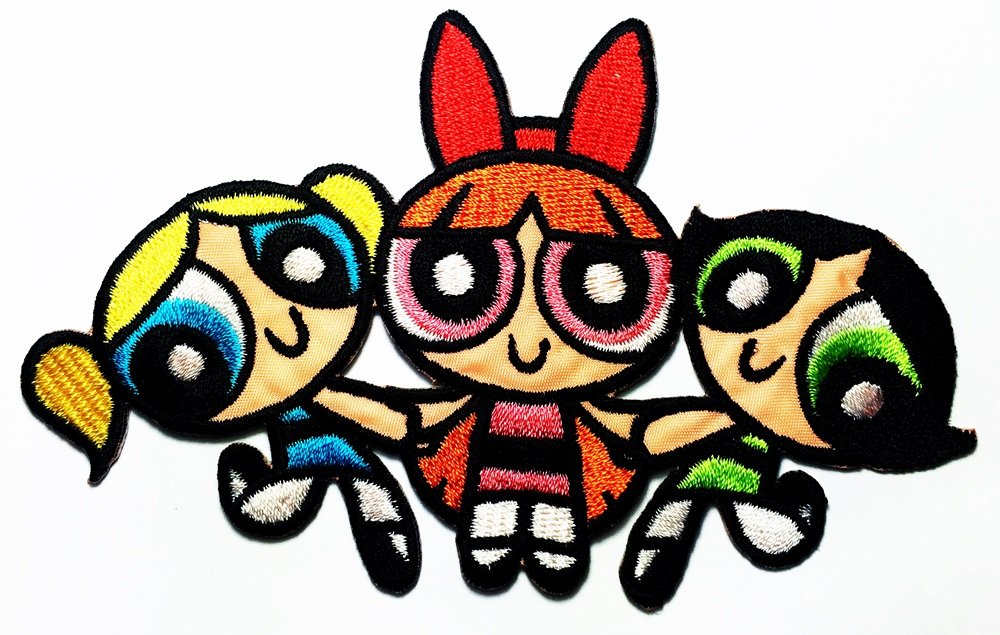 1000x635 three girls cartoon powerpuff girls logo patch jacket