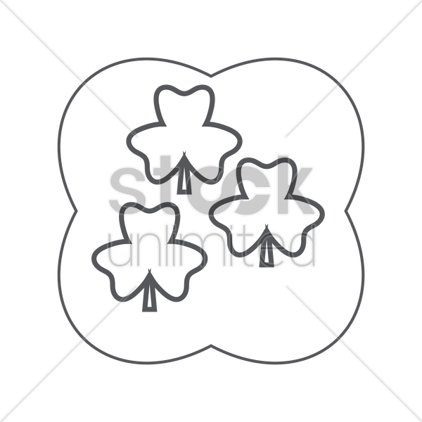 600x600 Three Leaf Clovers Vector Image
