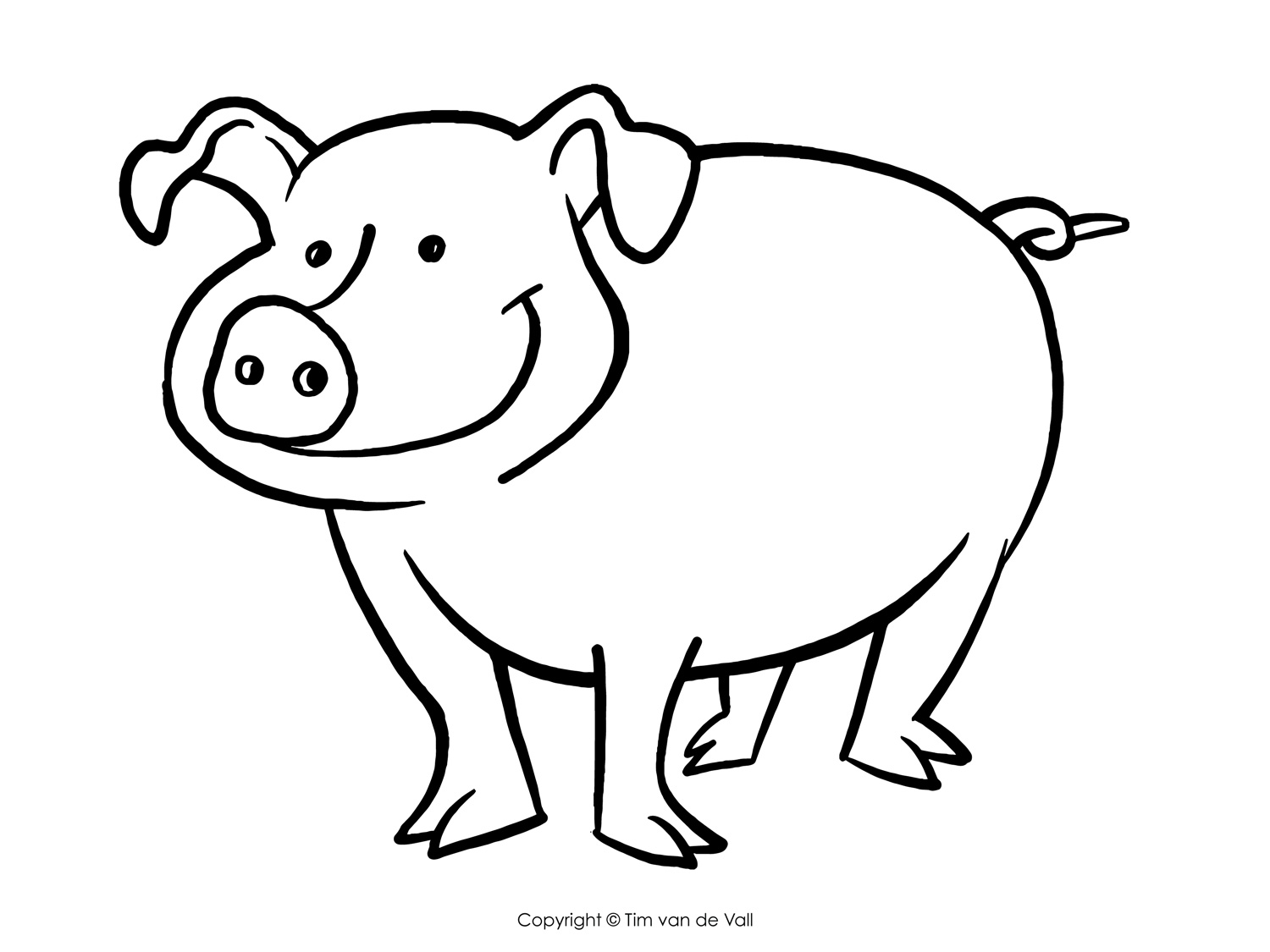 Раскраска Свинка с поросятами