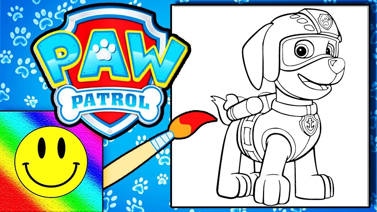 1280x720 zuma paw patrol coloring draw coloring