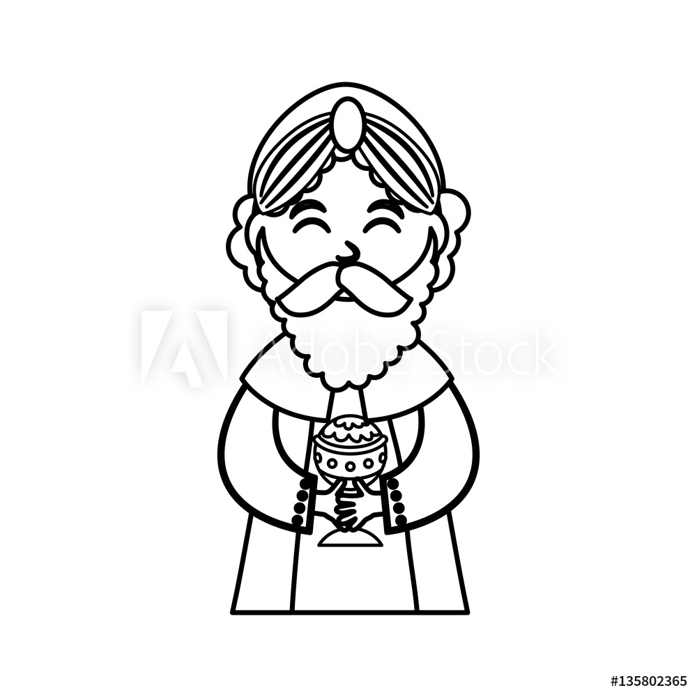 1000x1000 Photo Art Print Three Wise Man Cartoon Icon Vector Illustration