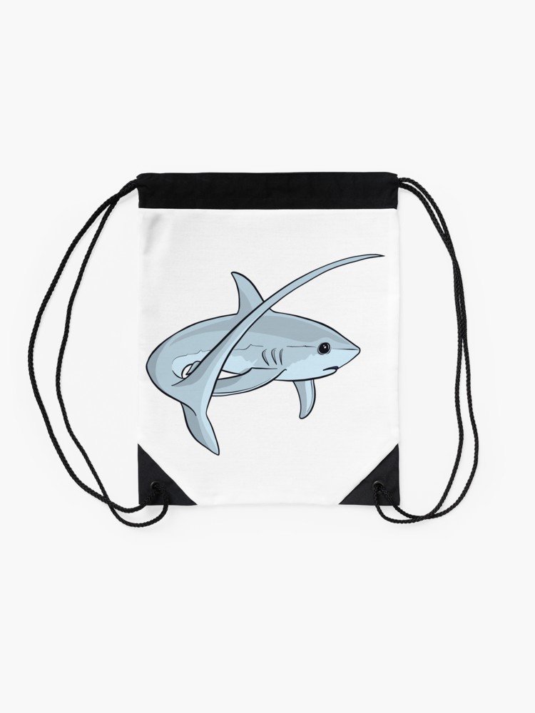 750x1000 Adorable Cute Thresher Shark Drawstring Bag