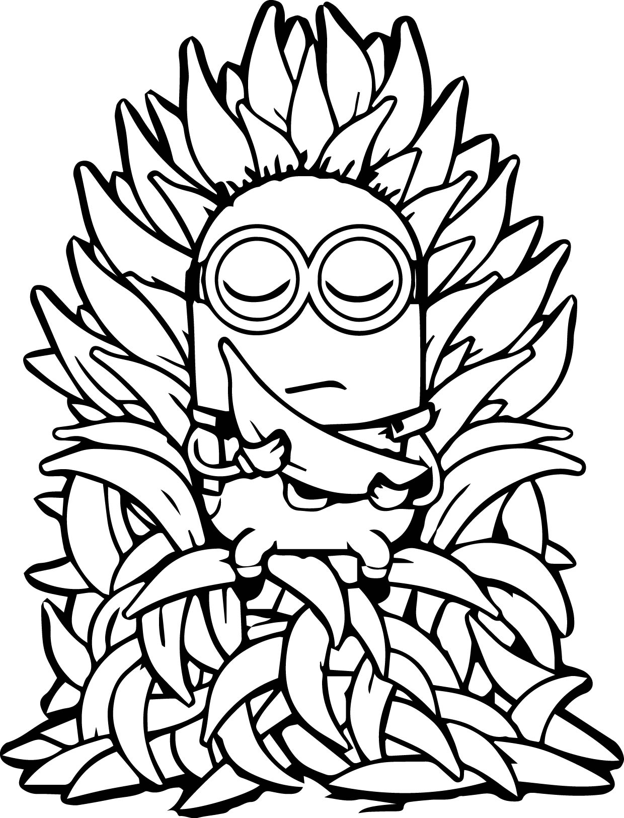 1240x1625 Minion Throne Banana Meditation Coloring