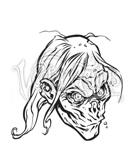 468x580 Beast Wreck Zombie Face Clip Art