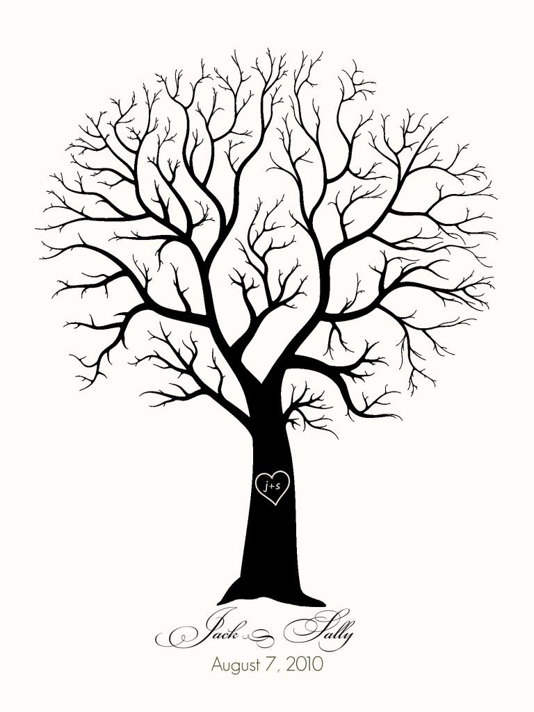 768x1024 Finger Print Tree Template,, So Gonna Make This For My Home