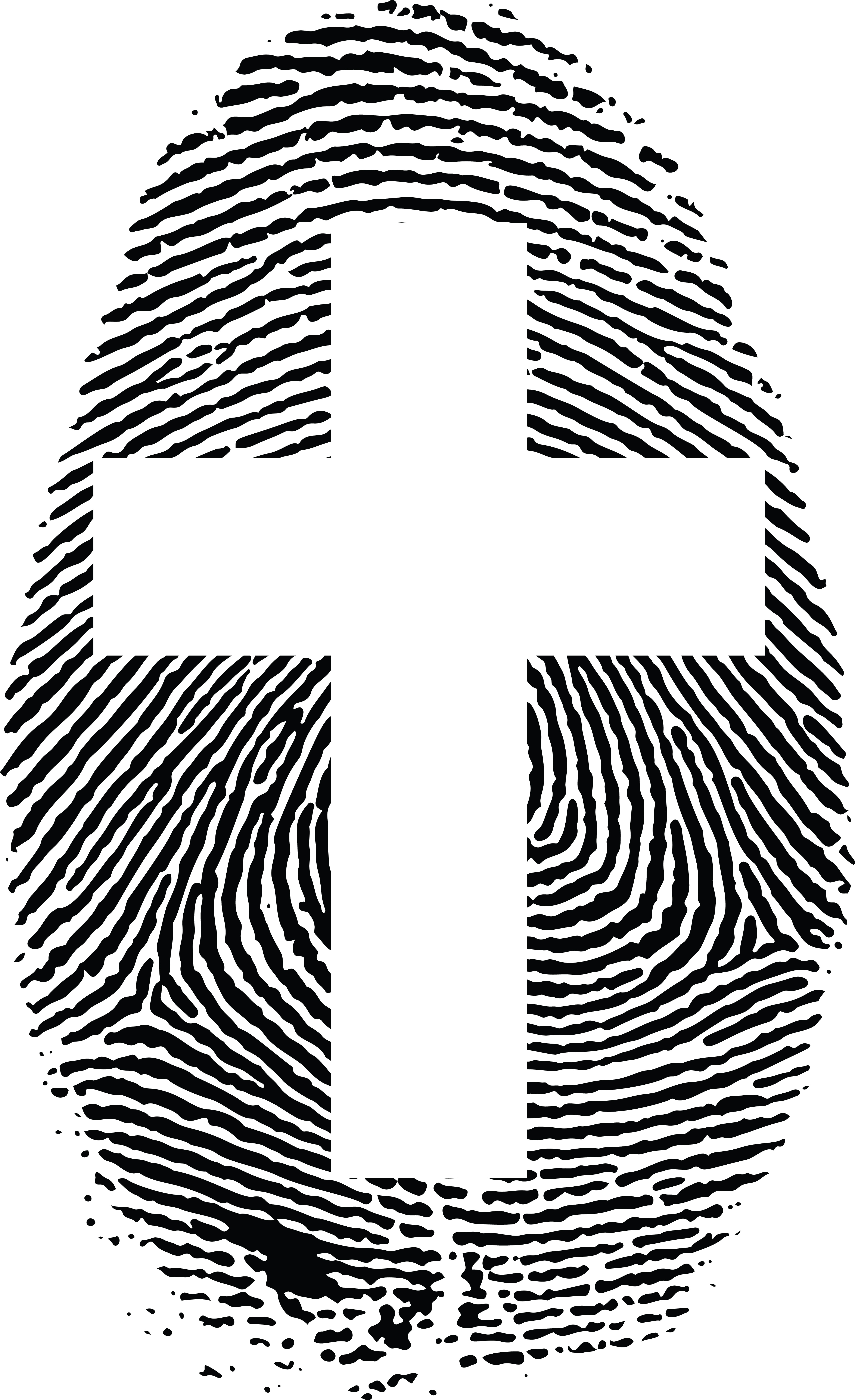 4000x6548 Free Clipart Of A Thumb Print With A Cross