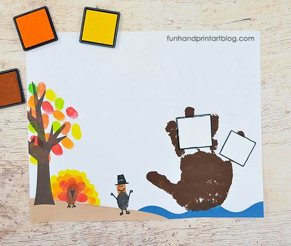600x507 Printable Thanksgiving Fingerprint Art Project