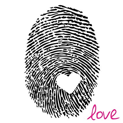 425x425 love thumbprint louise carey art print, x inches