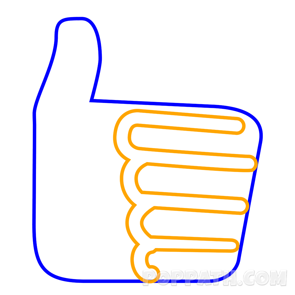 1000x1000 How To Draw A Thumbs Up Emoji Pop Path