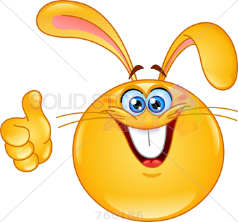 340x318 Stock Illustration Of Vector Drawing Of Yellow Bunny Emoticon