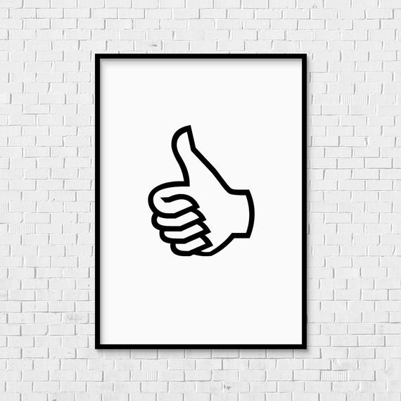 570x570 Thumbs Up Instant Download Print Like Hand Logo Symbol Etsy