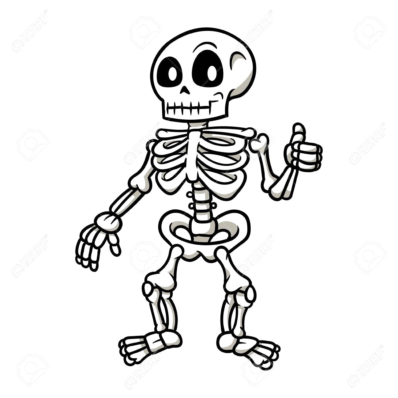 1300x1300 Cartoon Skeleton Giving A Thumbs Up Vector Illustration