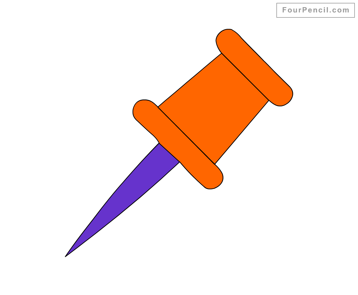 1250x1032 How To Draw Thumbtack For Kids Step