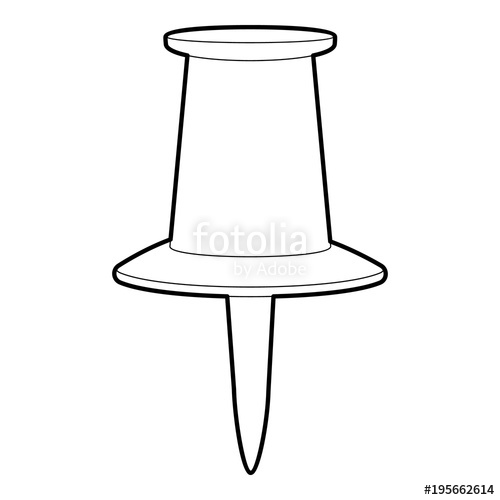 500x500 Thumbtack Icon, Outline Style Stock Image And Royalty Free Vector