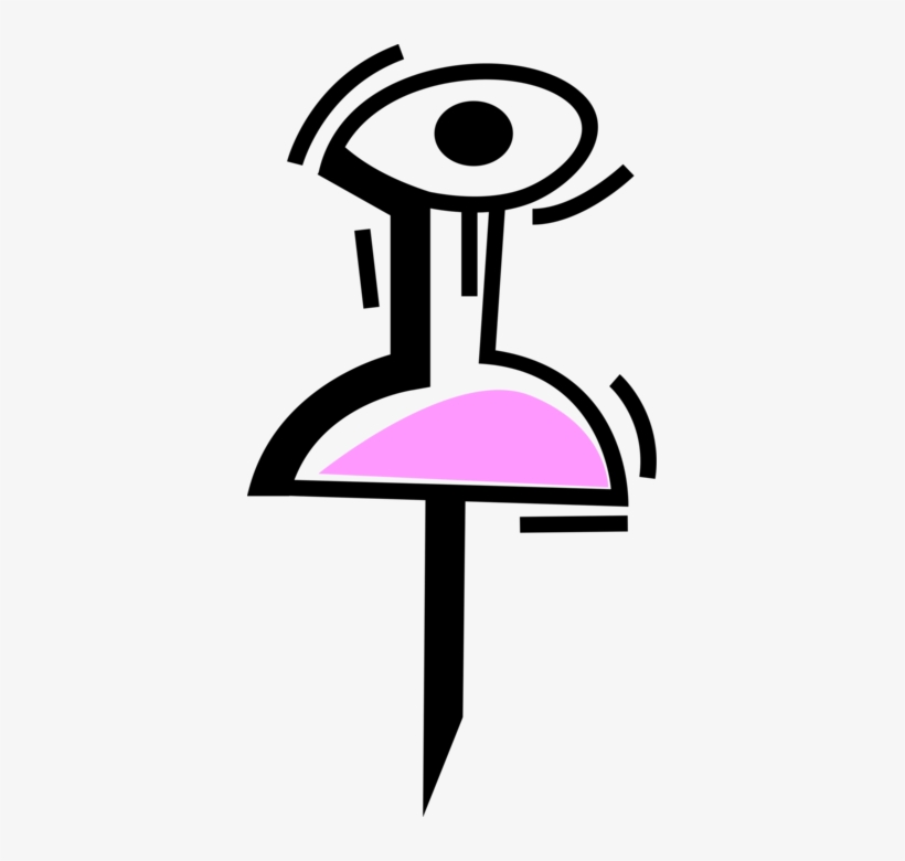 820x780 Vector Illustration Of Push Pin Or Thumb Tack Fastens