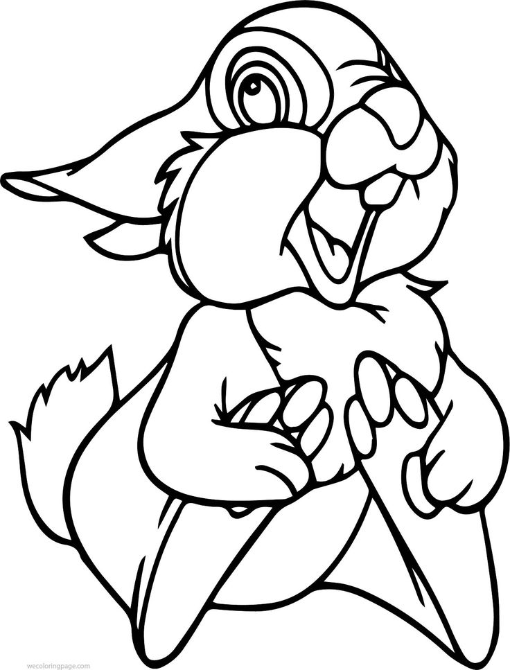 736x967 Cool Funny Disney Bambi Thumper Bunny Cartoon Coloring