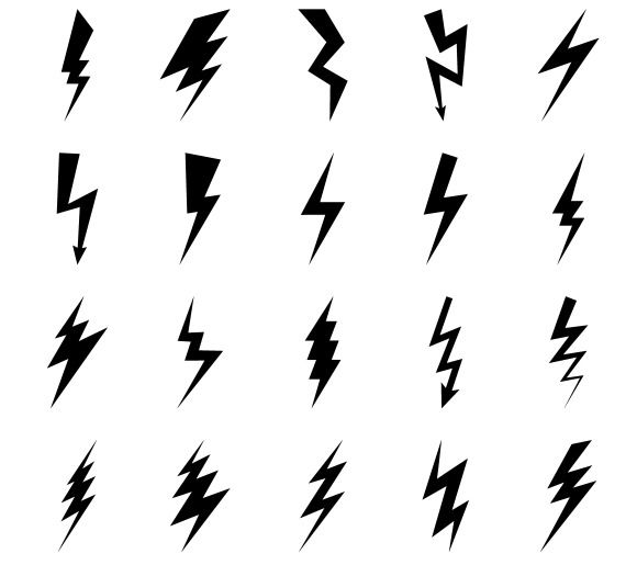 580x515 Lightning Bolt Icons