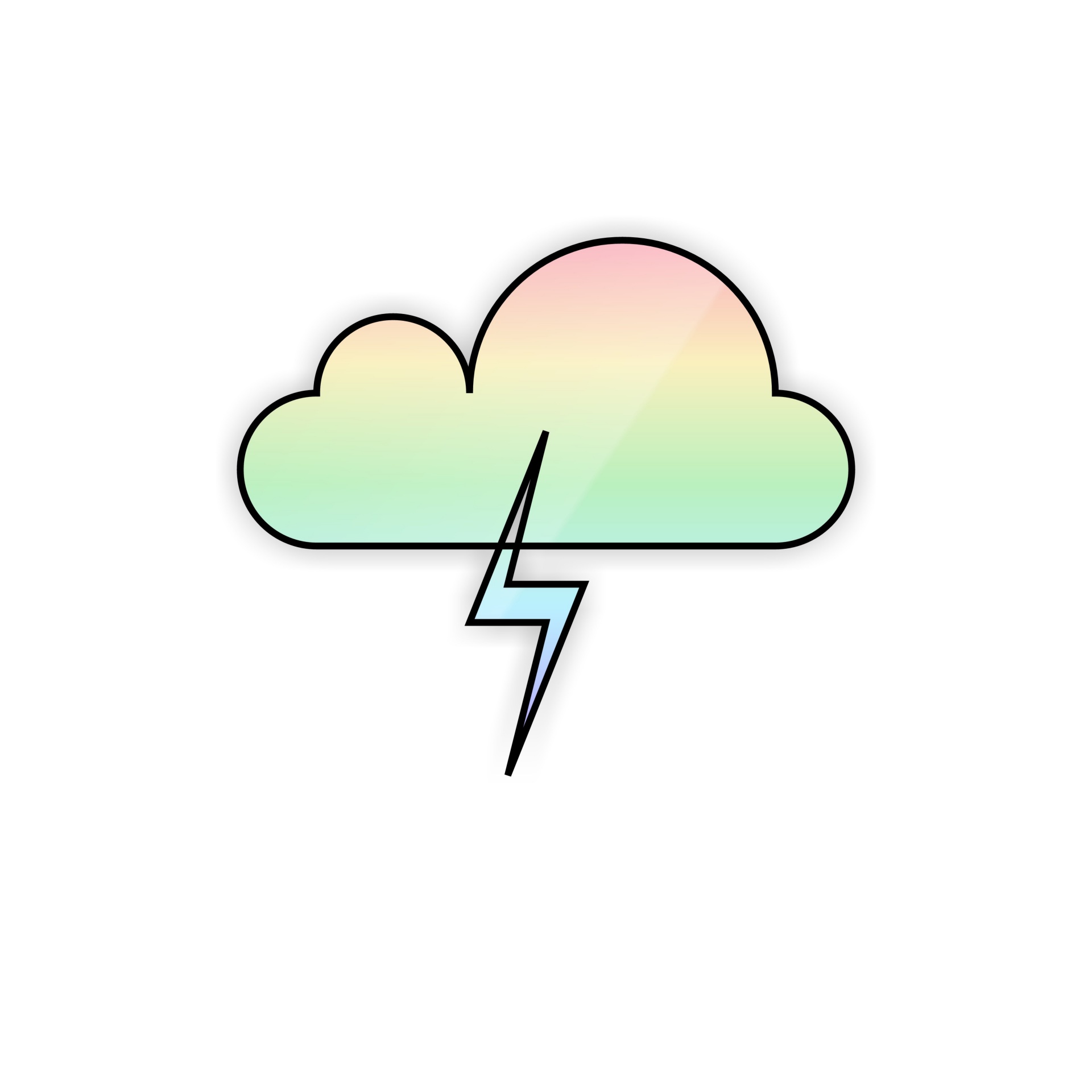 1920x1920 Rainbow, Cloud, Thunder, Lightning, Black
