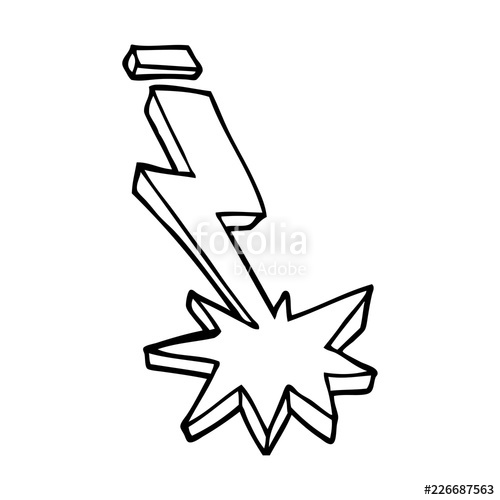 500x500 Line Drawing Cartoon Thunder Bolt Stock Image And Royalty Free