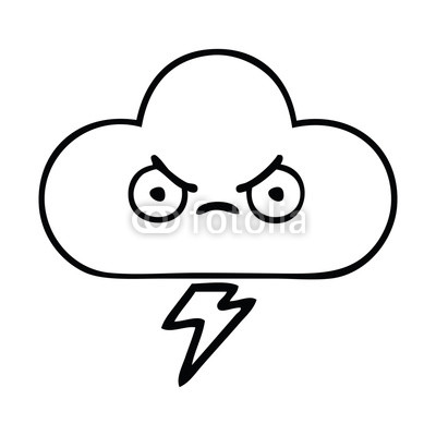 400x400 Line Drawing Cartoon Thunder Cloud Buy Photos Ap Images