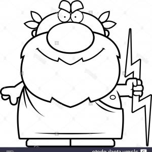 300x300 Stock Photo A Cartoon Illustration Of Zeus With A Thunderbolt