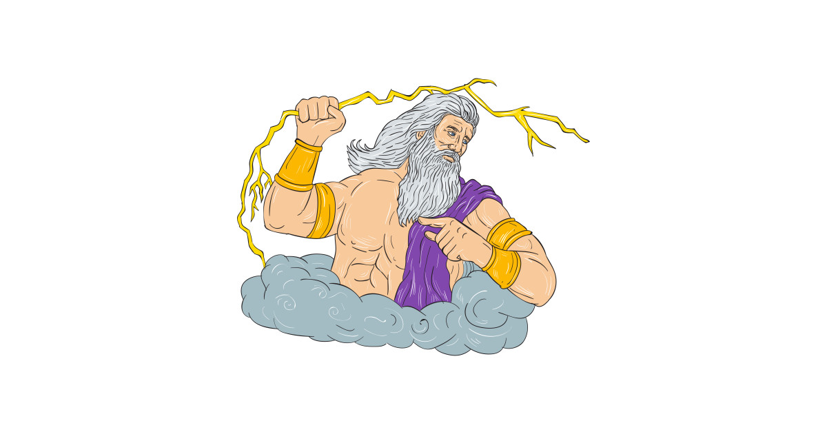 1200x630 Zeus Wielding Thunderbolt Lightning Drawing