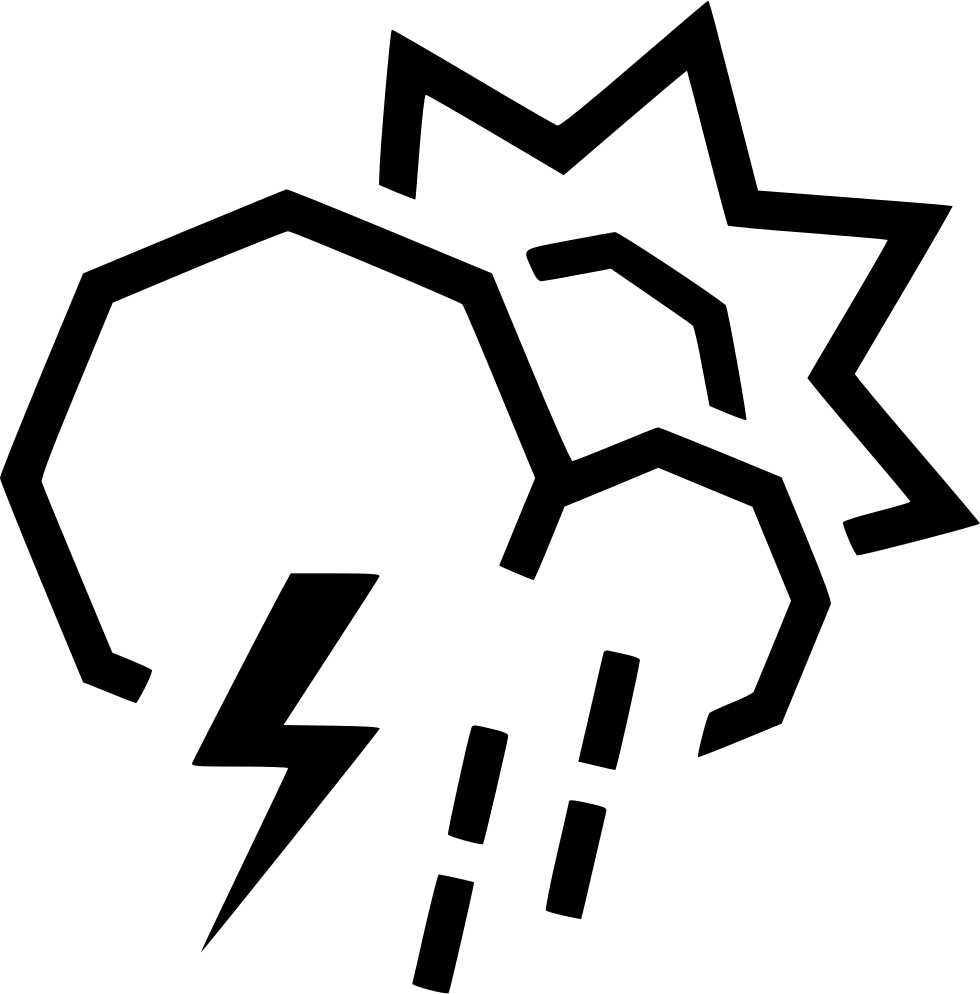 980x994 Day Sun Cloud Lightning Rain Shower Thunderstorm Png Icon Free