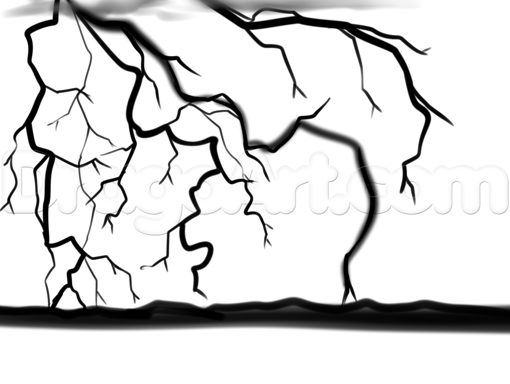 1788x1346 How To Draw A Lightning Storm, Step