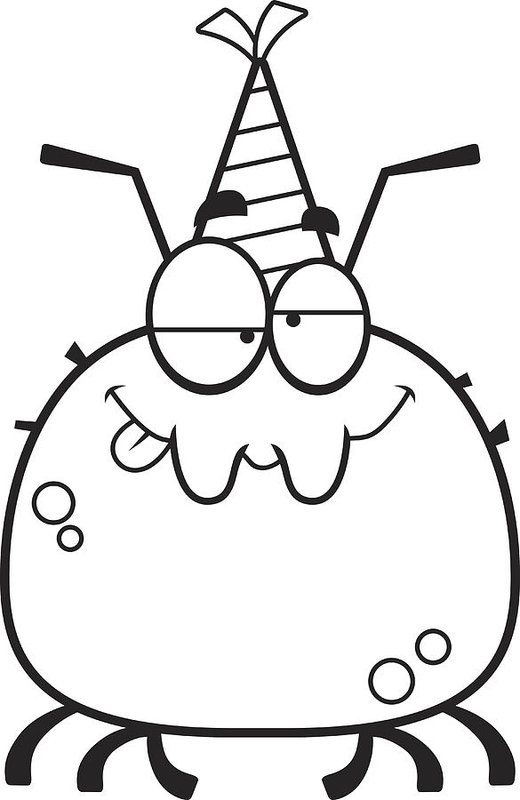 520x800 Cartoon Tick Drunk Party Art Print