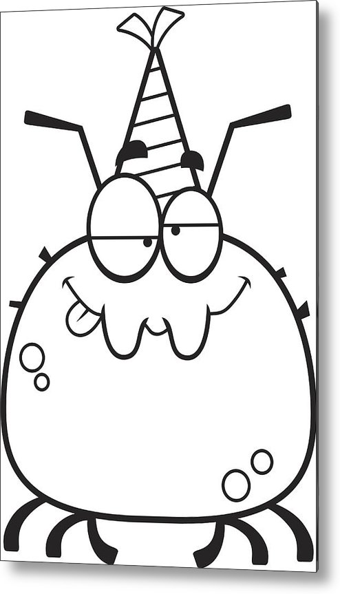 494x863 Cartoon Tick Drunk Party Metal Print