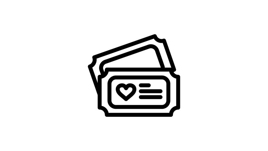 852x480 Icon Drawing Tickets Stock Video Footage