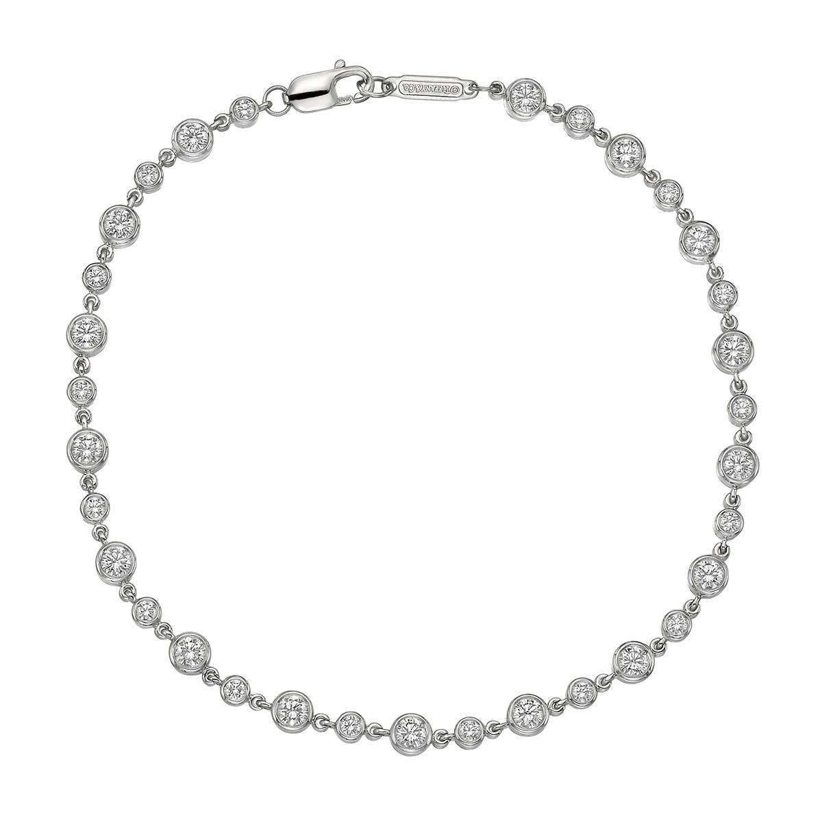 1200x1200 tiffany and co bezel set round diamond chain bracelet for sale