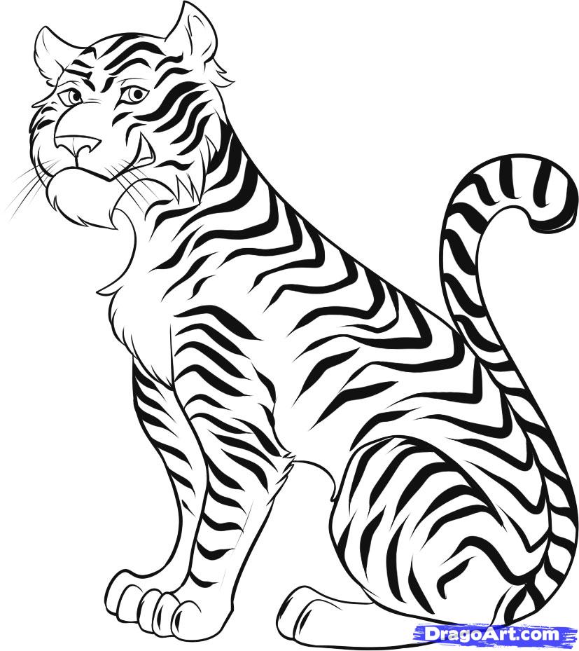 827x929 Tiger Cartoon Drawing Nice Pics