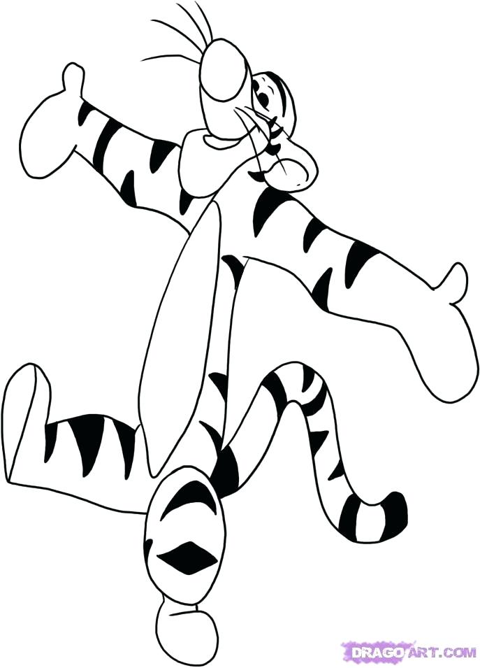 687x955 Tigger Sketch Tiger Cartoon Drawing Face