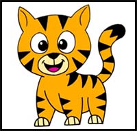200x191 how to draw cartoon tigers realistic tigers drawing tutorials