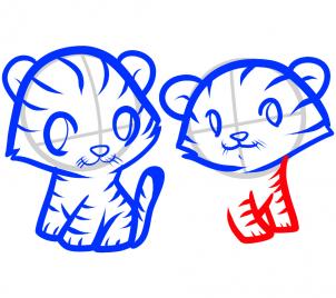 302x268 How To Draw How To Draw Tigers For Kids