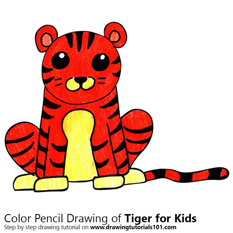 800x800 Learn How To Draw A Tiger For Kids Easy